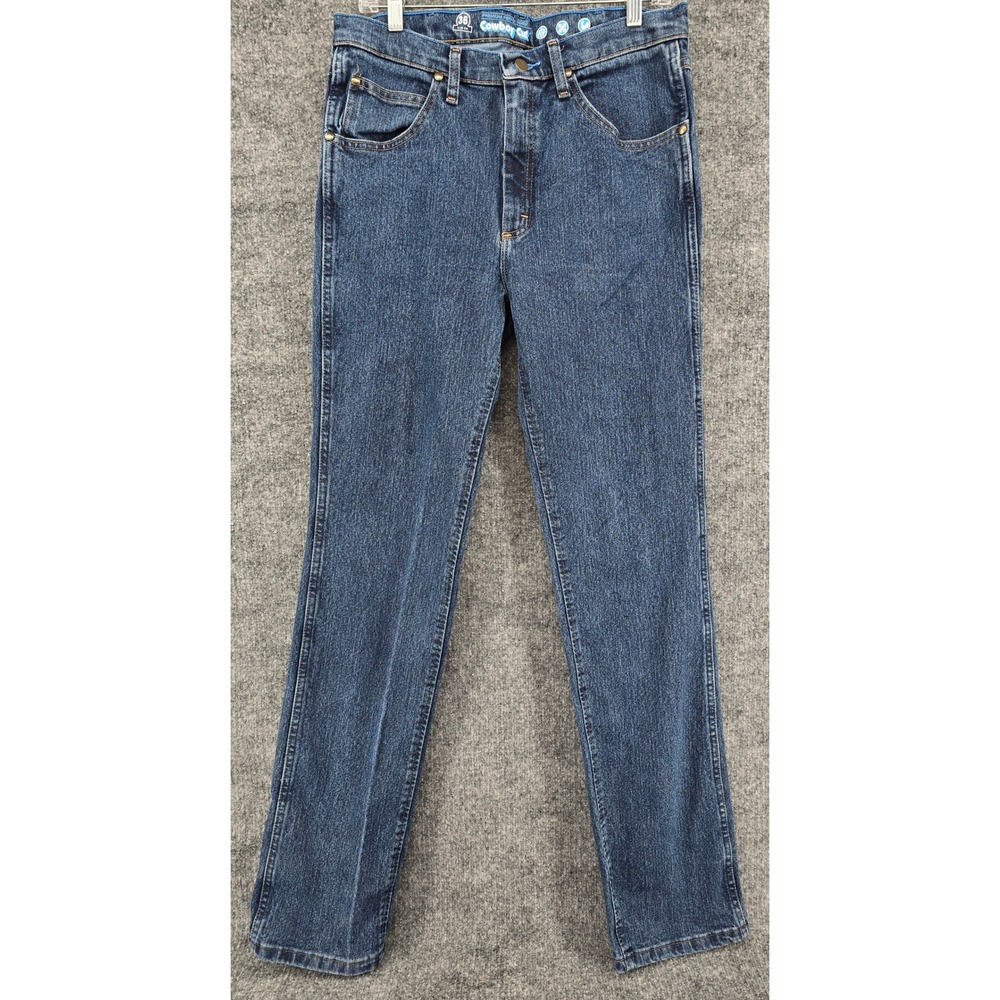 Wrangler Cowboy Cut Jeans Mens 33x36 Blue Slim Fit A104 Western Heritage Americ
